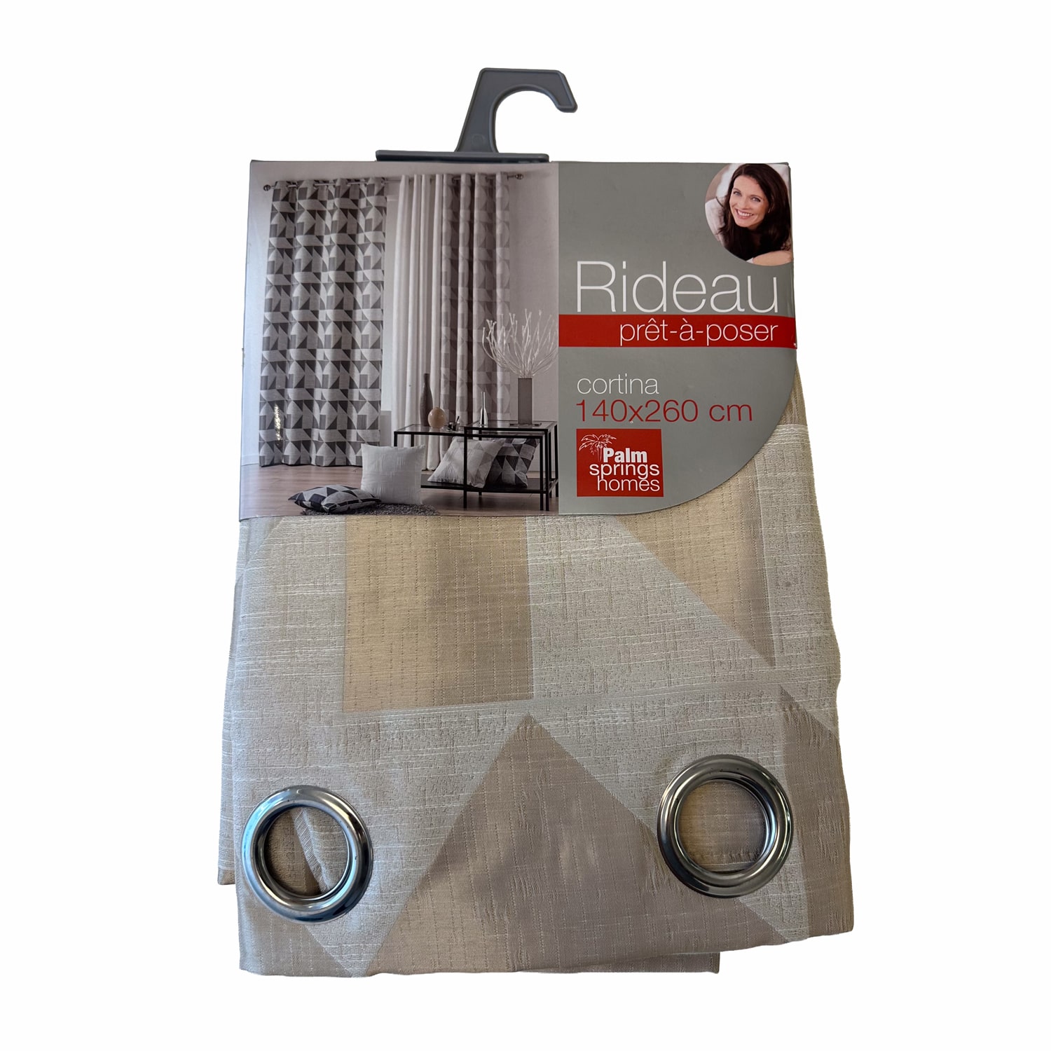 715-A0000141-min Cortina Casa Palm 140x260cm Crema Poli - Imagen 1