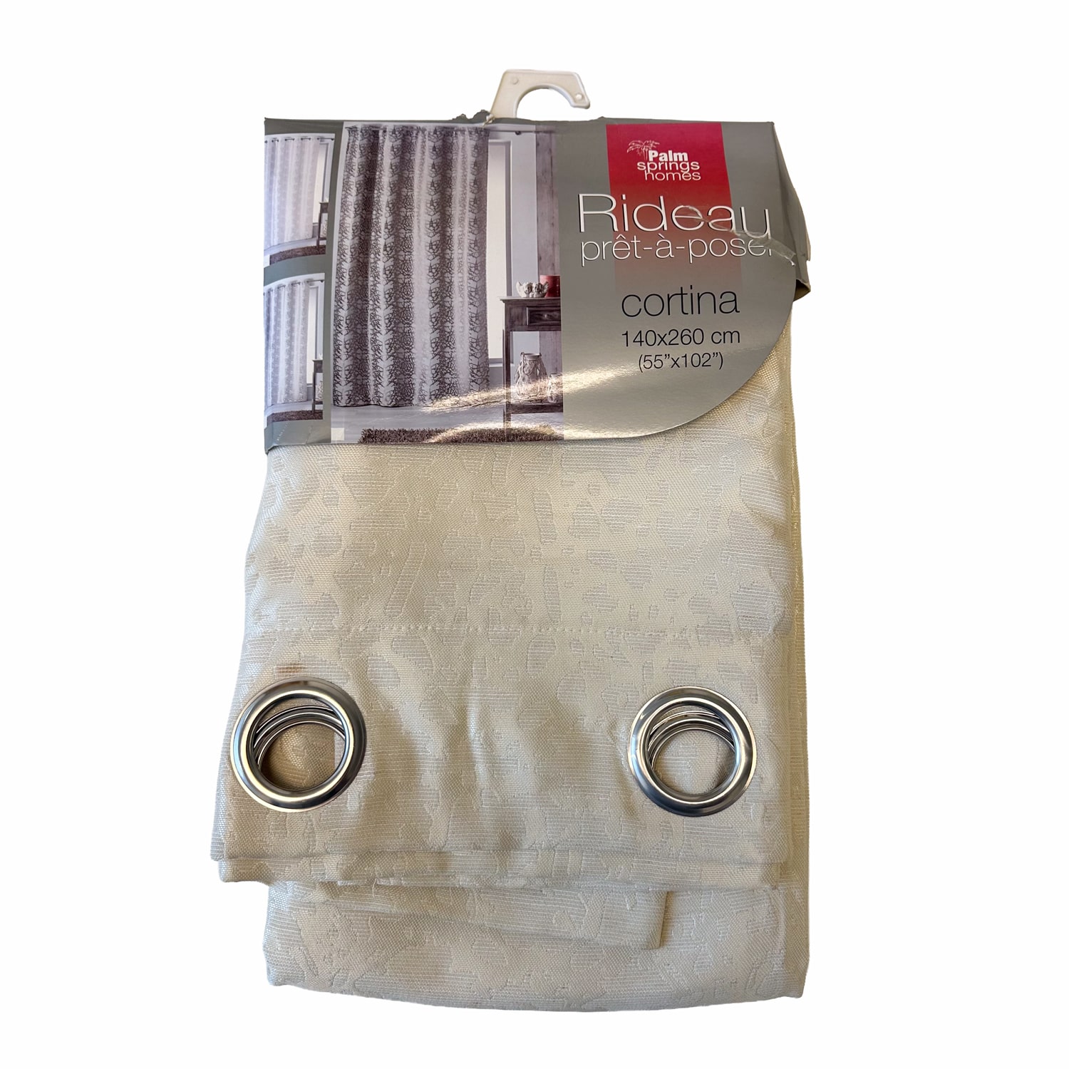 770-A1800081-min Cortina Casa Palm 140x260cm Crema Poli - Imagen 1